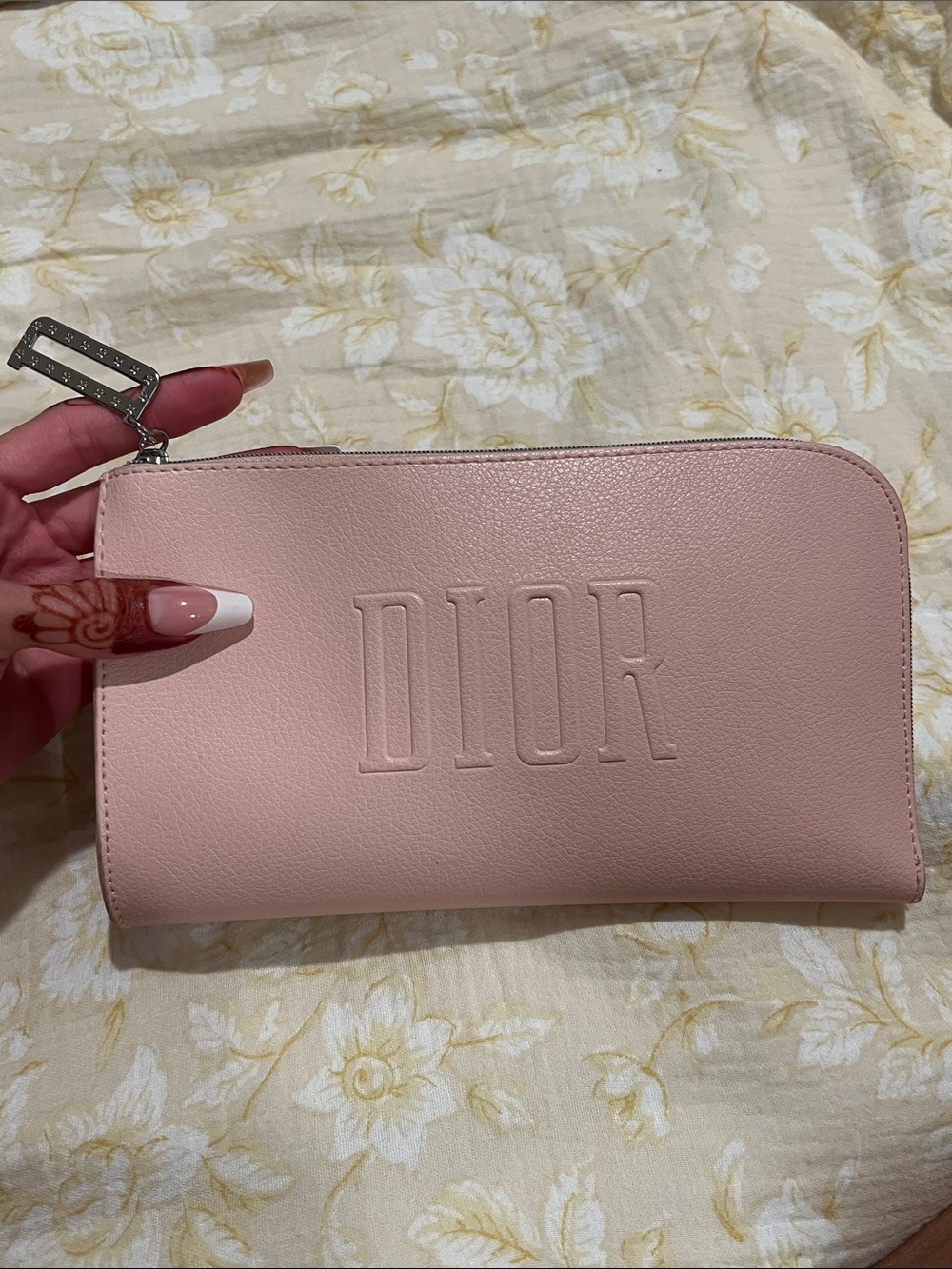Dior pink makeup pouch